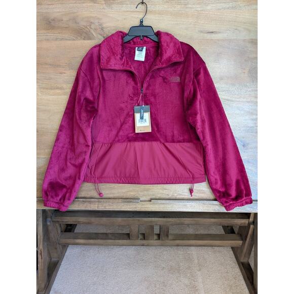 The North Face Novelty Osito Jacket Womens S Beetroot Fleece Relaxed Fit 1/4 Zip - Picture 1 of 5